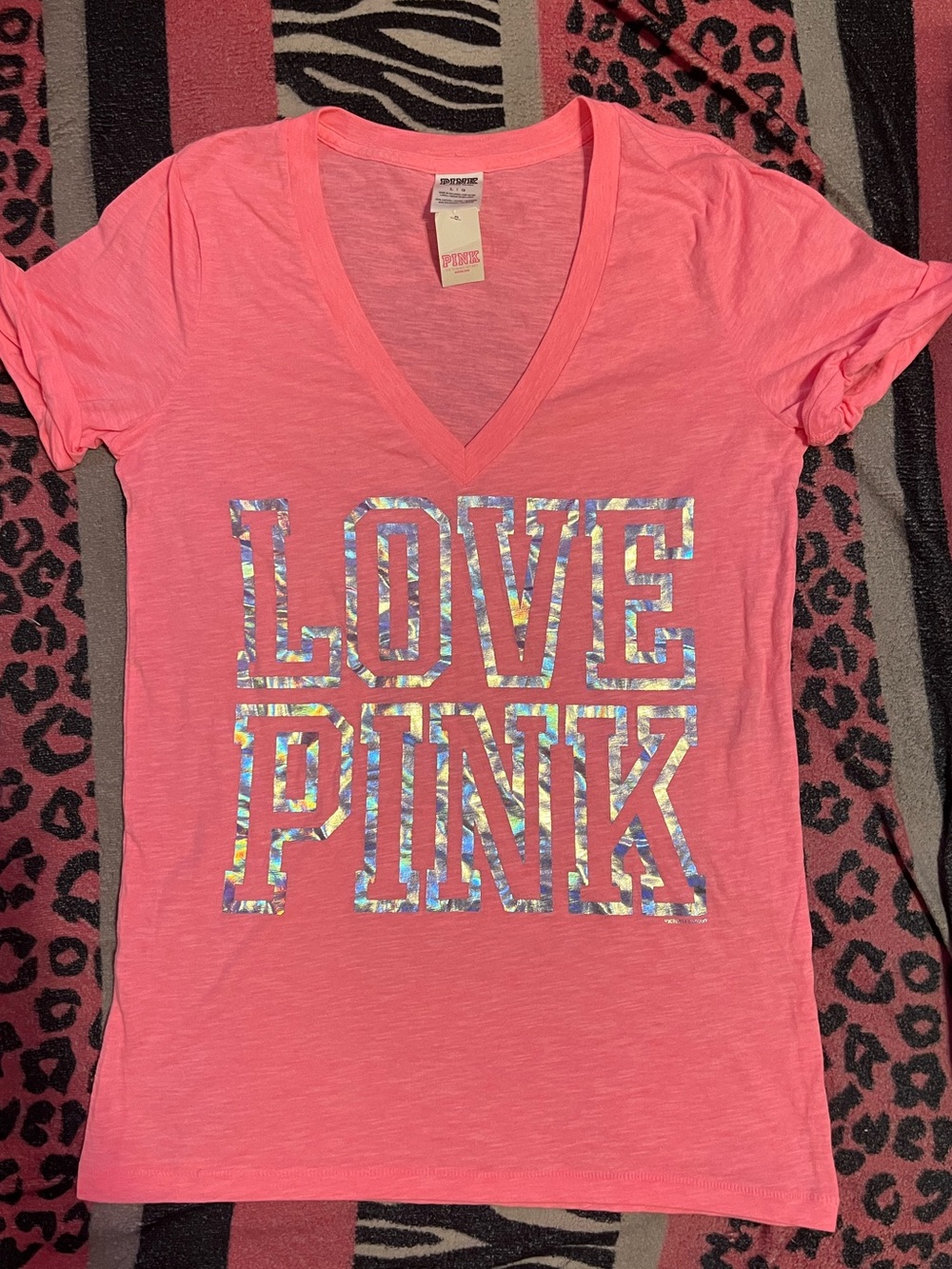 NWT vintage PINK Victoria's Secret v-neck shirt